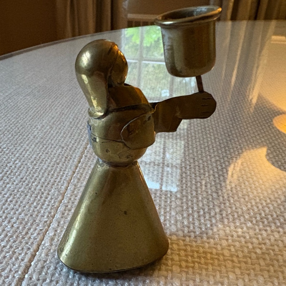 Vintage Gold Brass Candle Holder